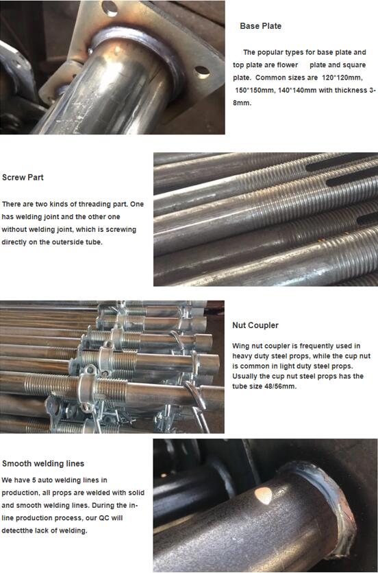 Galvanized atau dicat perancah laras Acrow prop 