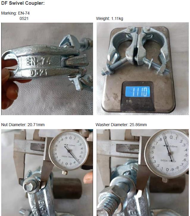 Penurunan perancah yang dipalsukan swivel coupler 01